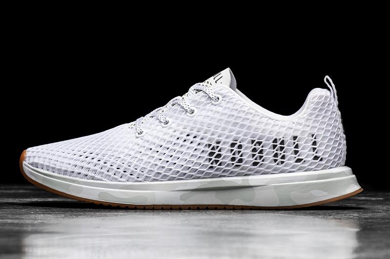 Nobull Camo Mesh Runner Men's Running Shoes White | USA U1161Z